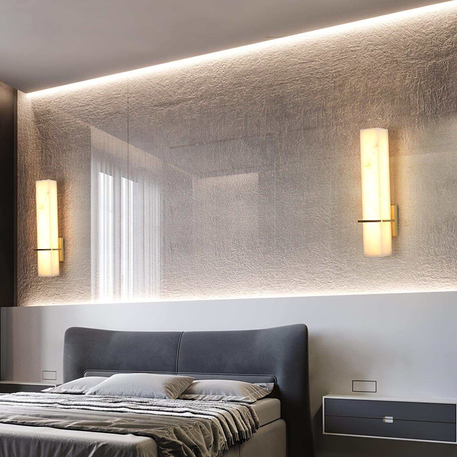 Almoran - Lampă de perete LED din alamă alabastru