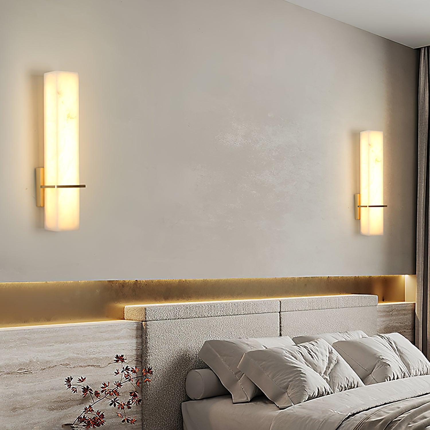 Almoran - Lampă de perete LED din alamă alabastru