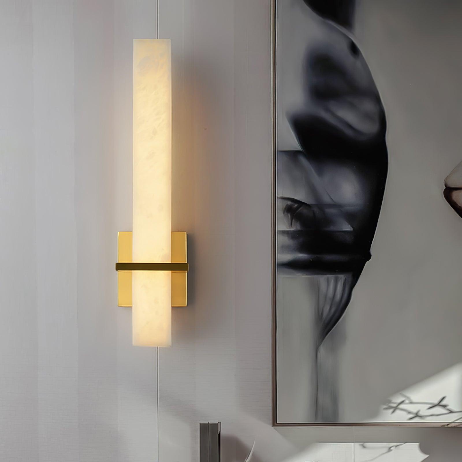 Almoran - Lampă de perete LED din alamă alabastru