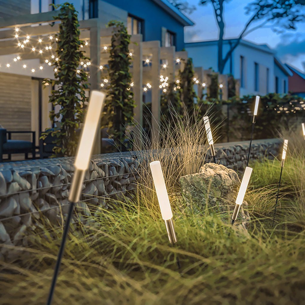 Solvique – Lumière de jardin solaire LED cylindrique moderne à piquer