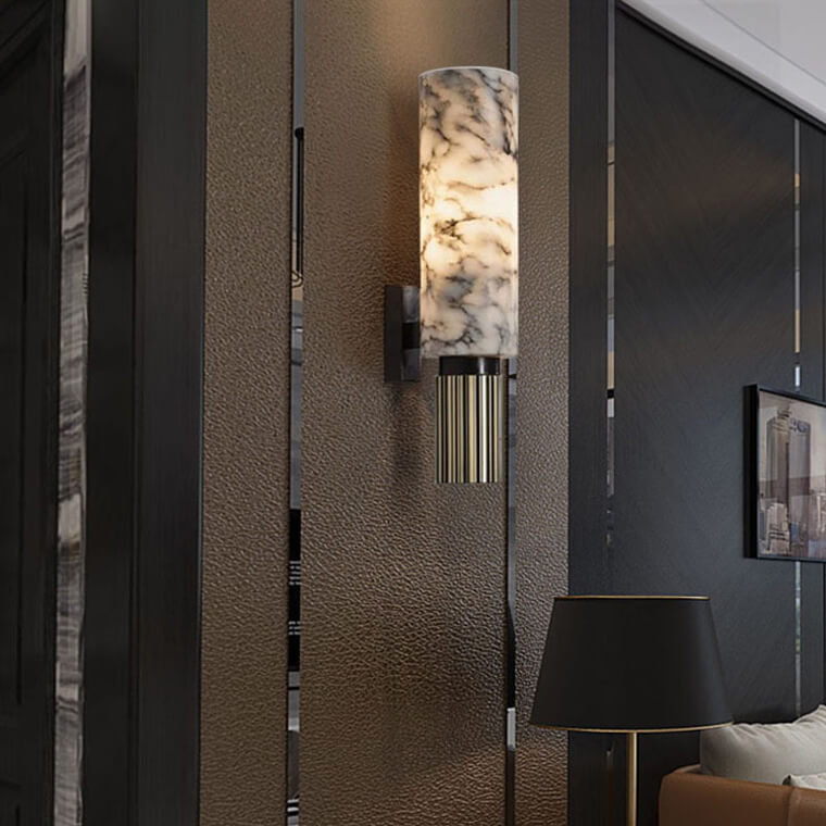 Amoran – Moderne marmor cylinder LED væglampe enkeltlys