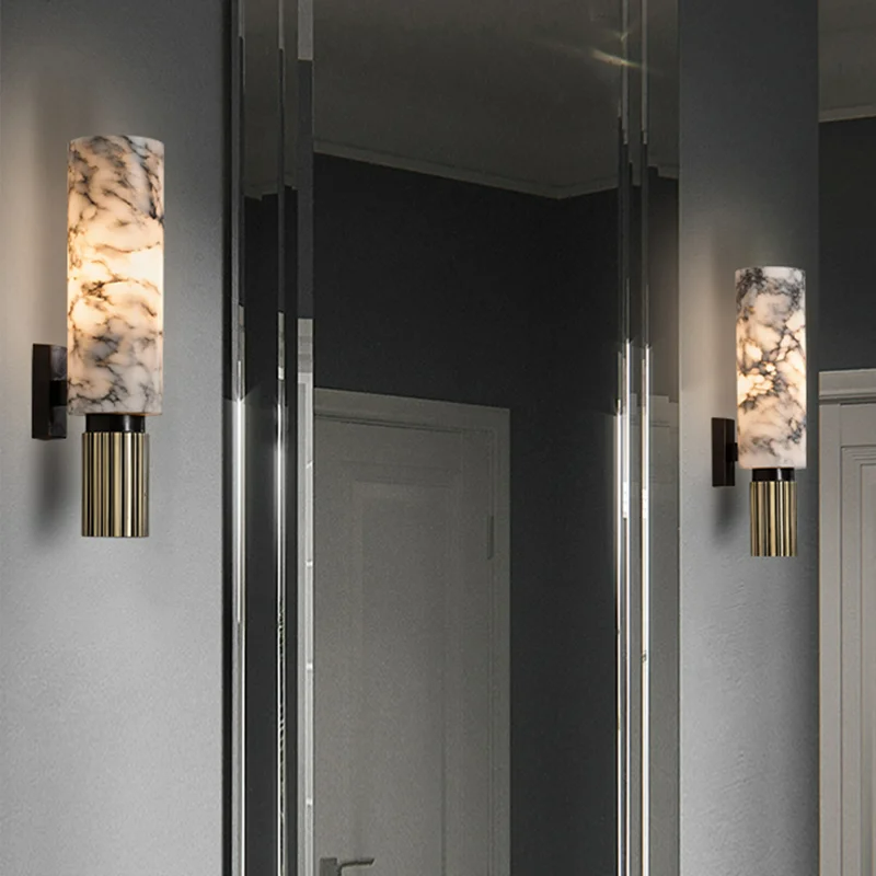 Amoran – Moderne marmor cylinder LED væglampe enkeltlys