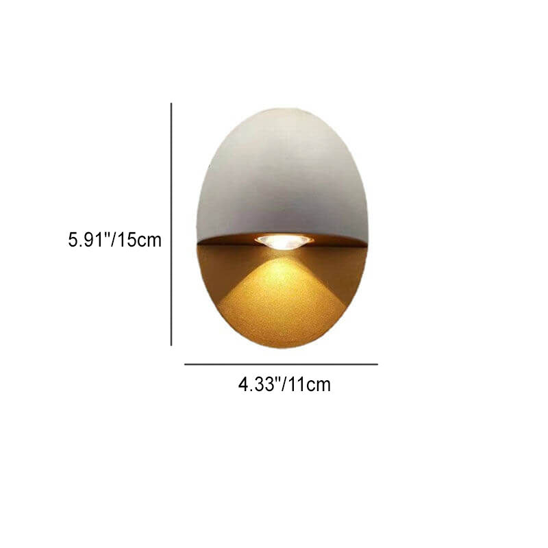 Ovelin – Lámpara de Pared Exterior Ovalada LED Minimalista Luz Individual