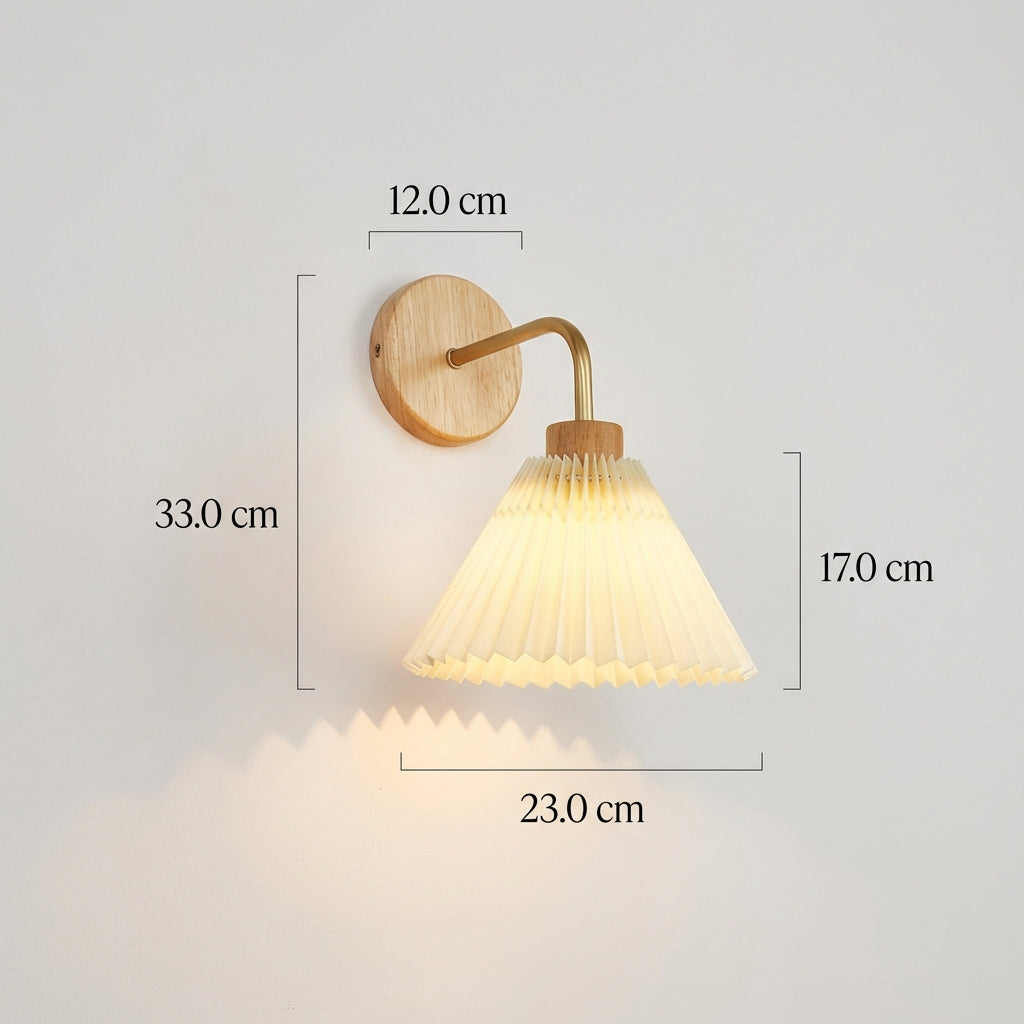 Dermora – Applique murale cône plissé minimaliste moderne 1 lumière