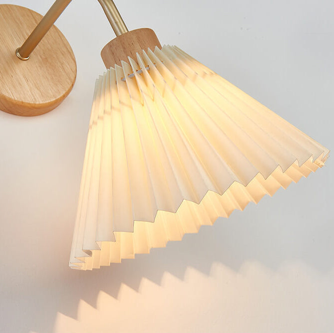 Dermora – Applique murale cône plissé minimaliste moderne 1 lumière