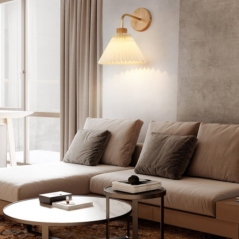 Dermora – Applique murale cône plissé minimaliste moderne 1 lumière