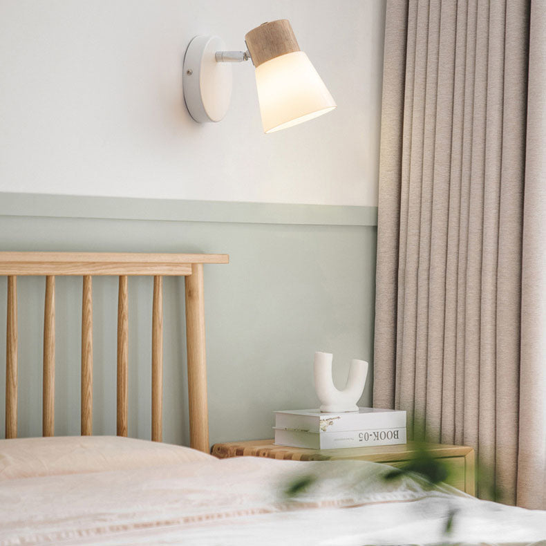 Vlorin – Applique murale cône en bois moderne et minimaliste à 2 lampes