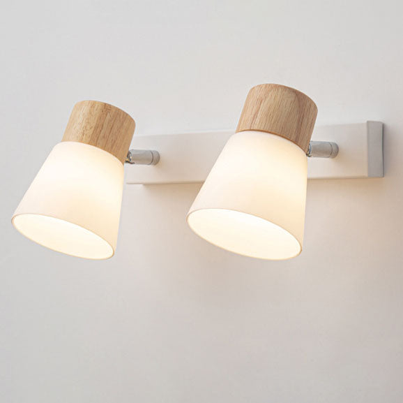 Vlorin – Applique murale cône en bois moderne et minimaliste à 2 lampes