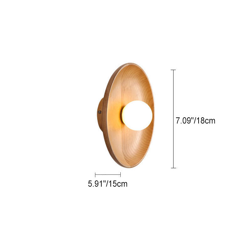 Velorien – Applique murale ronde en bois minimaliste moderne avec LED