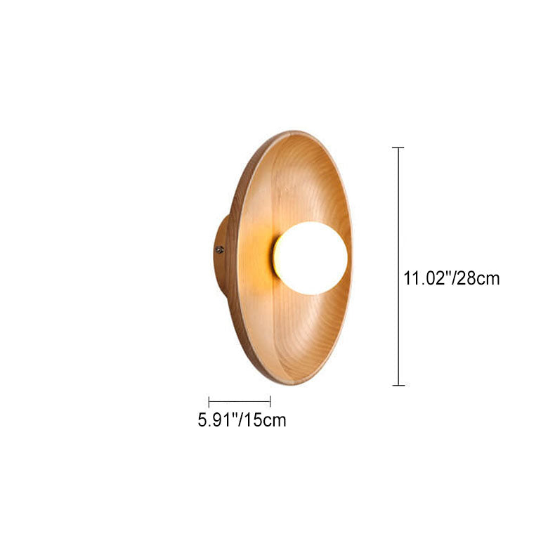Velorien – Applique murale ronde en bois minimaliste moderne avec LED