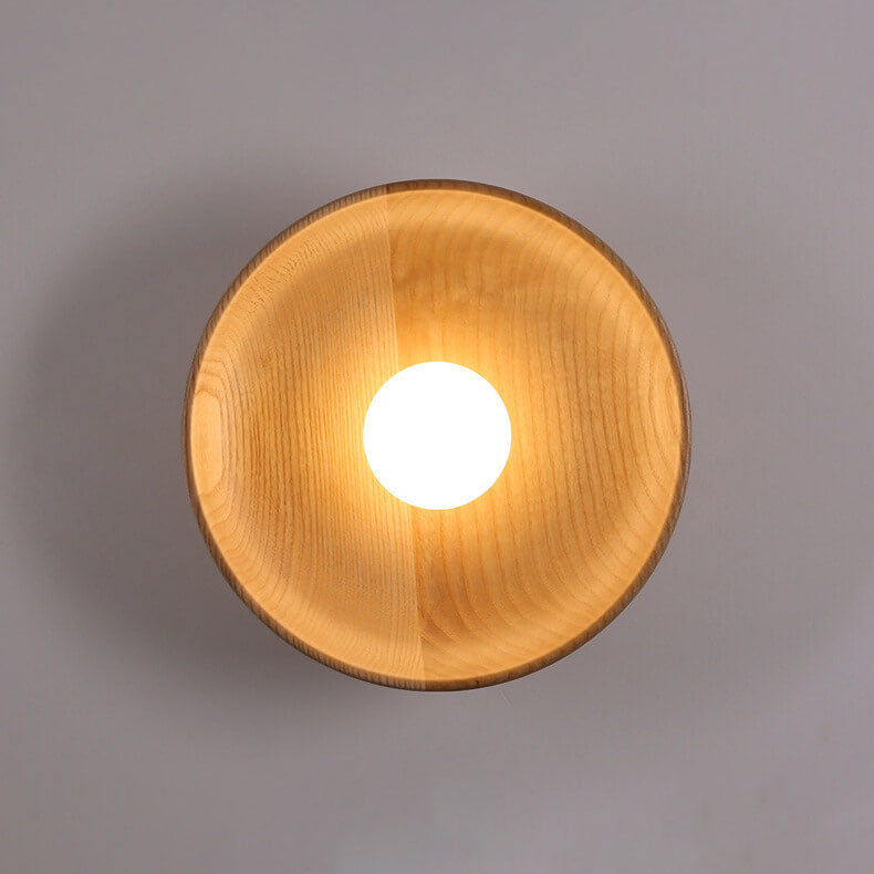 Velorien – Applique murale ronde en bois minimaliste moderne avec LED