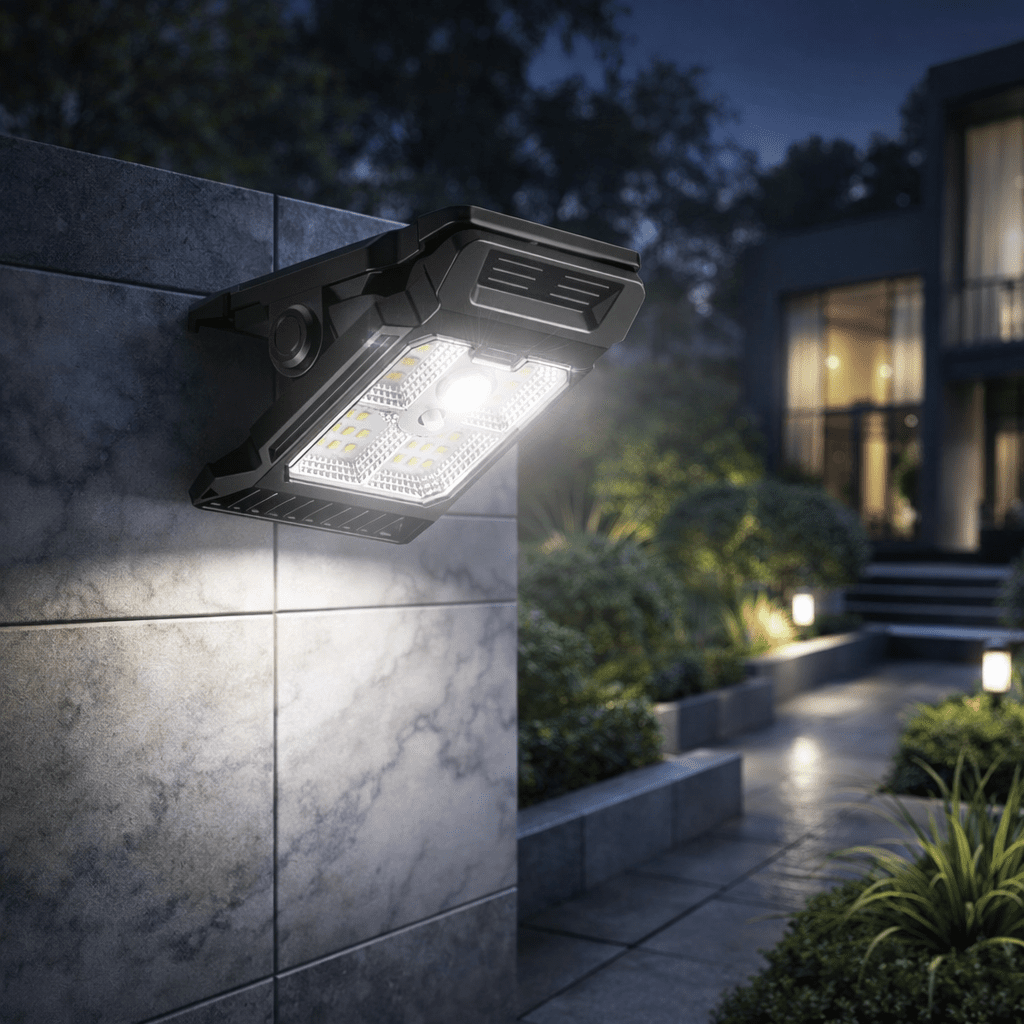 Solvion – Applique murale rectangulaire moderne solaire à LED avec détecteur de mouvement