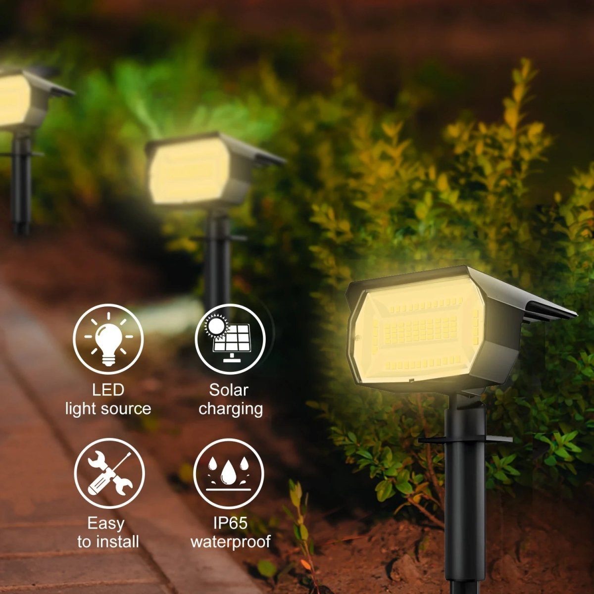 Solvanta – Faretto LED Solare Rettangolare Moderno
