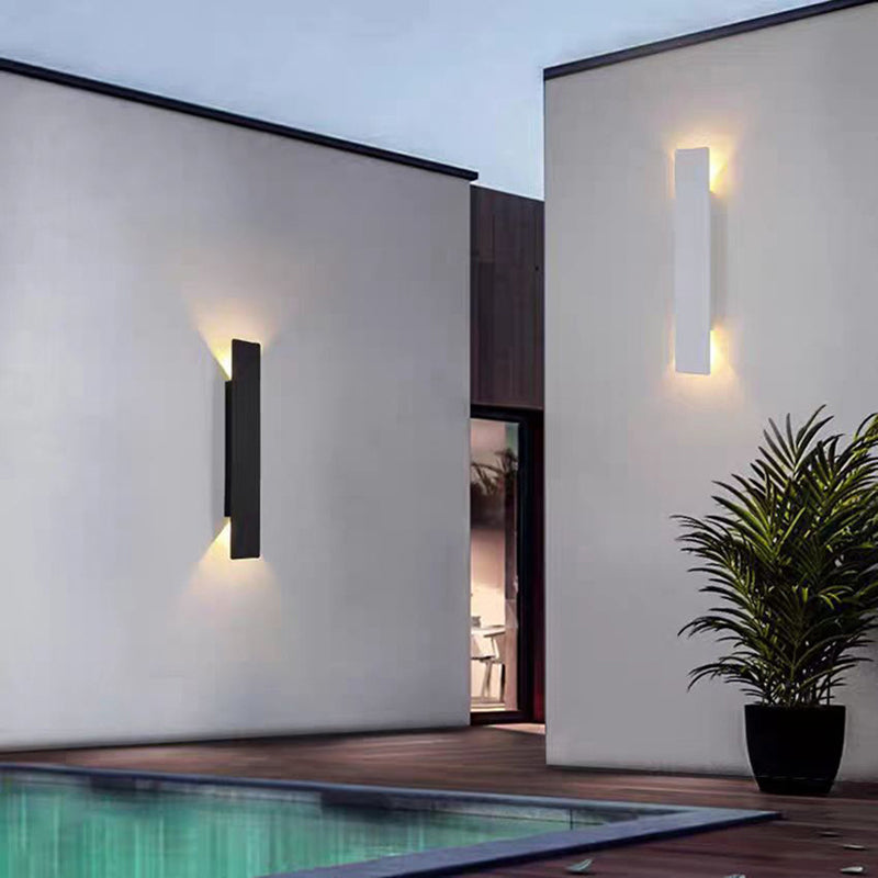 Rodien – Applique murale extérieure LED moderne mince rectangulaire à 2 lampes