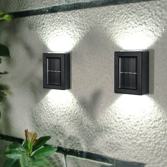 Melvane – Modern négyzet alakú 2 izzós LED napelemes fali lámpa