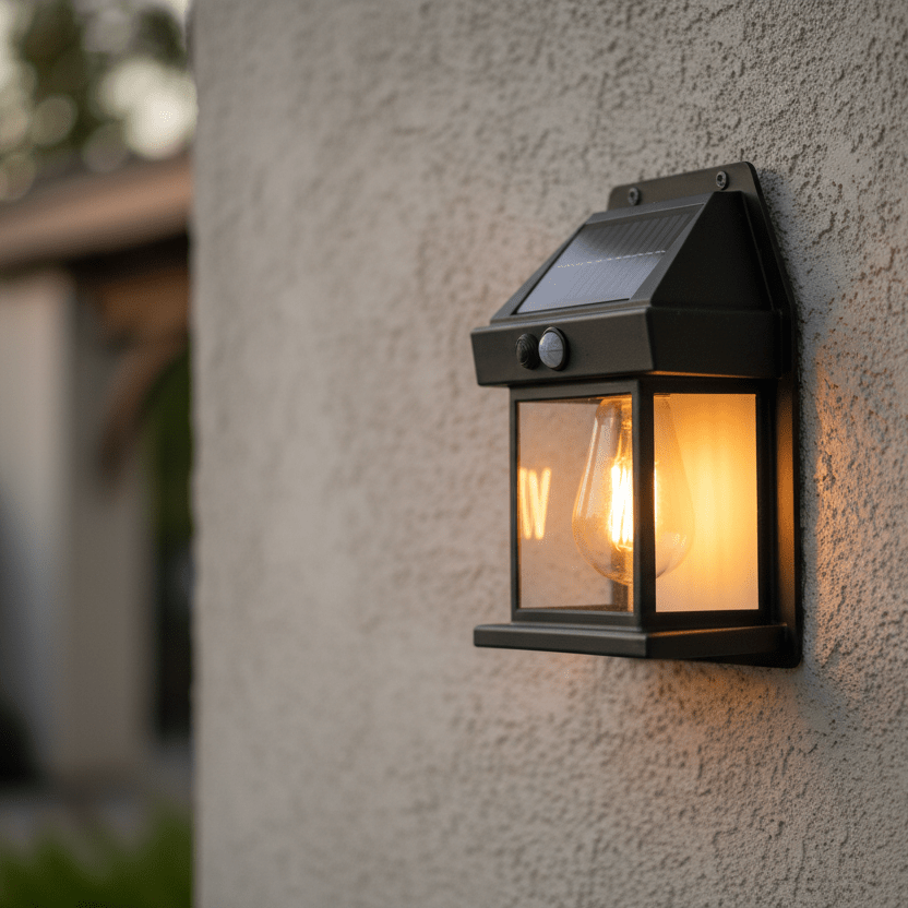 Molvane – Lanterne murale carrée solaire LED moderne