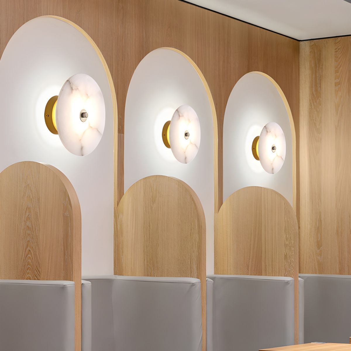 Luxbara – Modern Luxury Round Marble Alabaster Wall Light