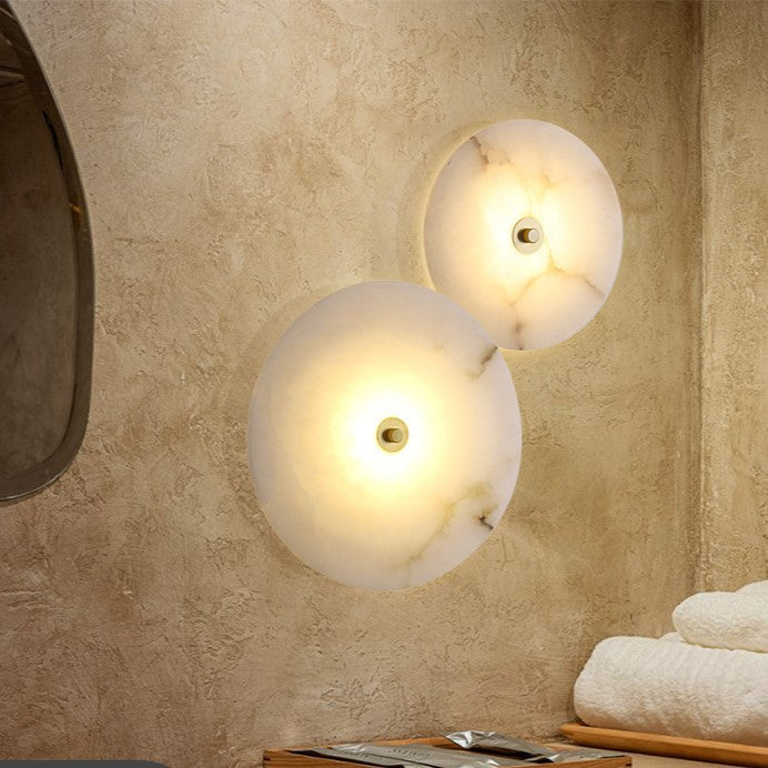 Luxbara – Modern Luxury Round Marble Alabaster Wall Light