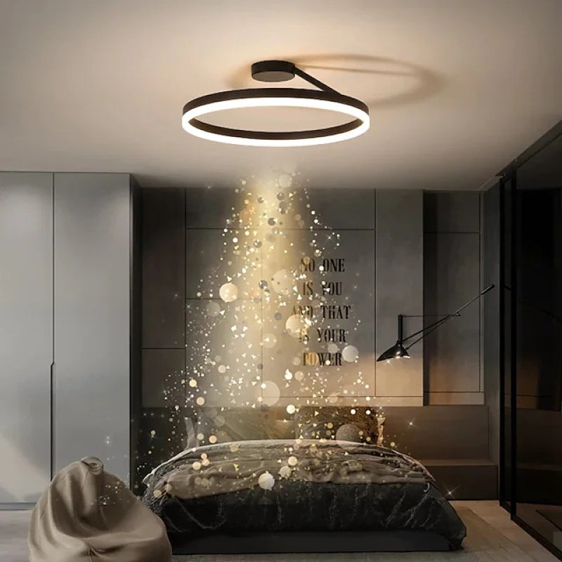 Arivonn - Modern Circle LED Flush Mount Ceiling Light Black White