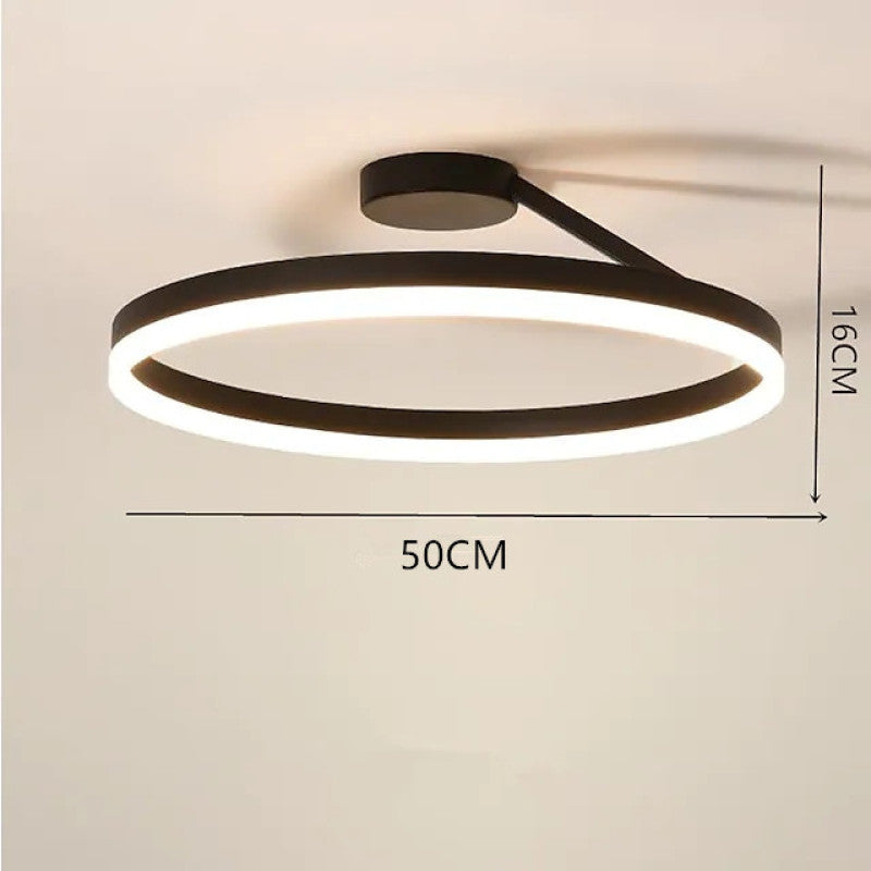 Arivonn - Modern Circle LED Flush Mount Ceiling Light Black White
