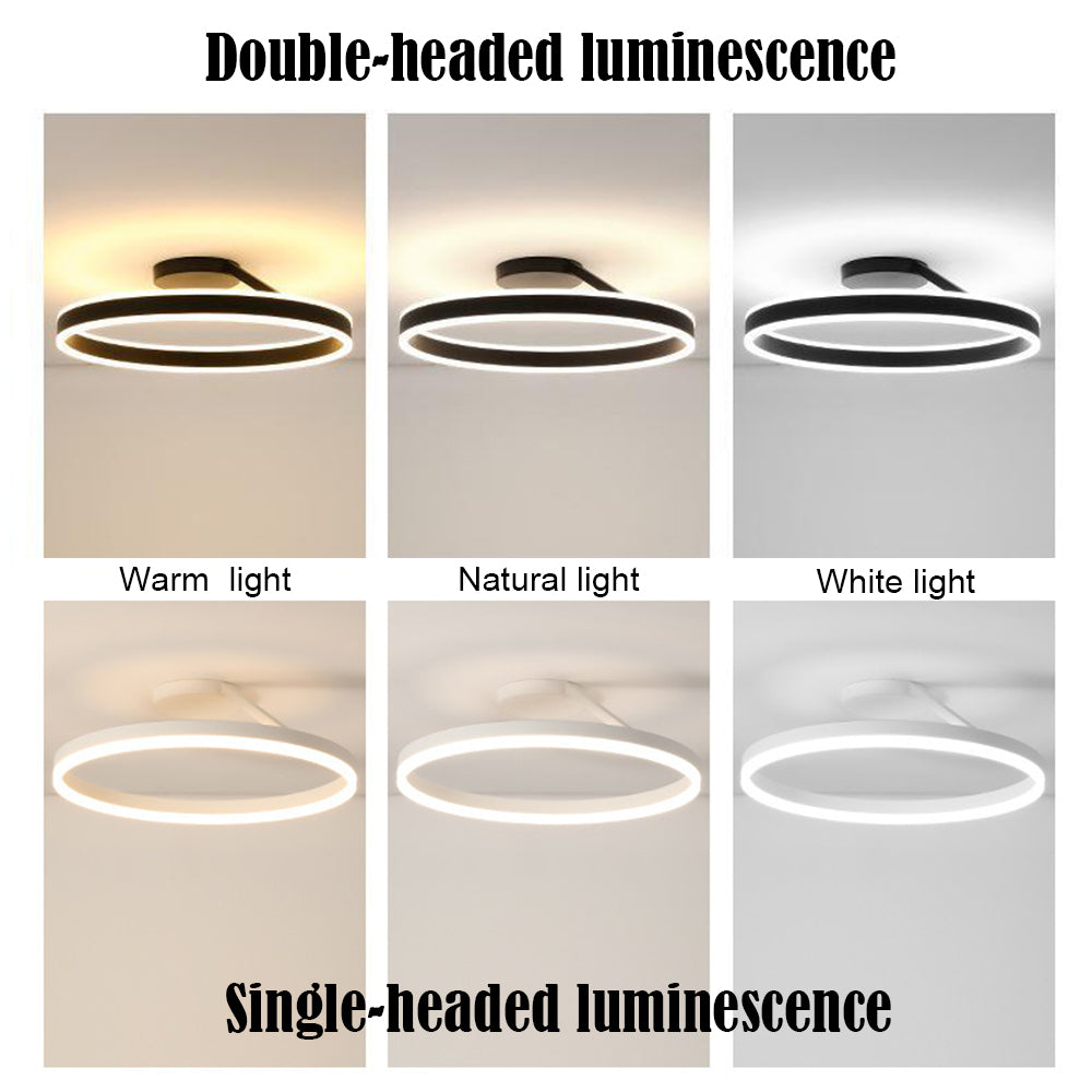 Arivonn - Modern Circle LED Flush Mount Ceiling Light Black White