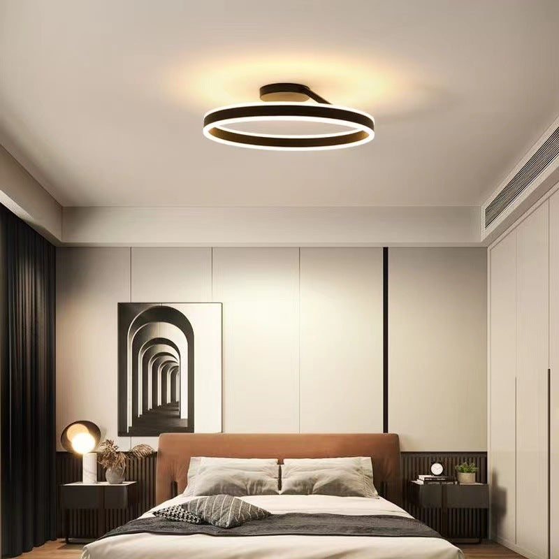 Arivonn - Modern Circle LED Flush Mount Ceiling Light Black White