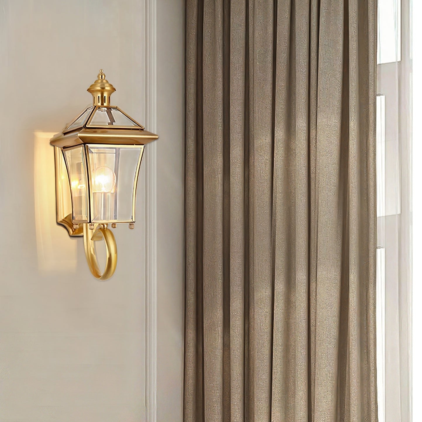 Varnell - Farol de Pared Exterior de Latón Estilo Retro Monterey