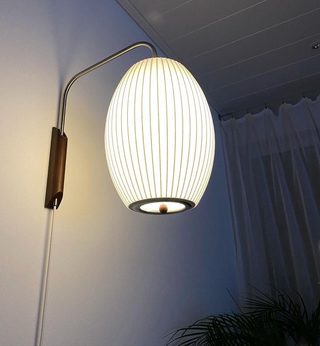 Norvane – nástěnná lampa z ořechového dřeva a kovu ve stylu poloviny století, E26 E27, vnitřní osvětlení