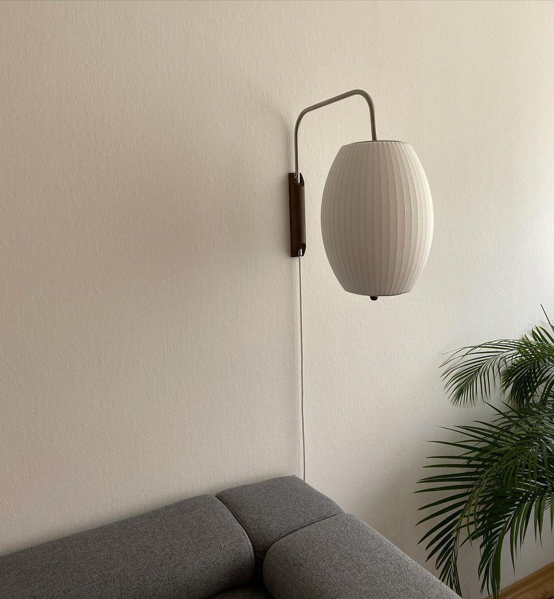 Norvane – nástěnná lampa z ořechového dřeva a kovu ve stylu poloviny století, E26 E27, vnitřní osvětlení