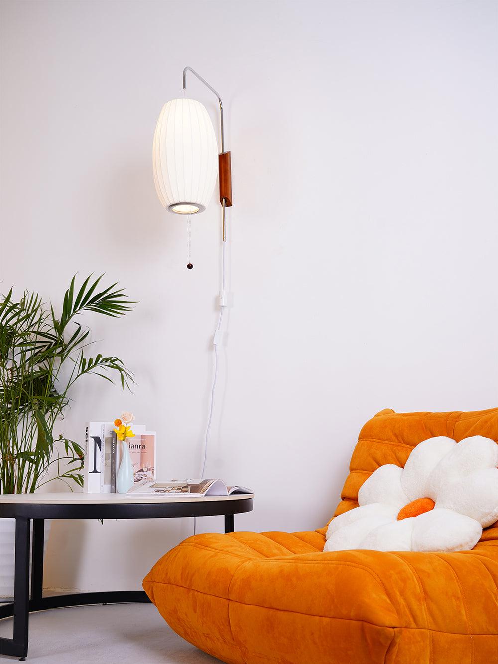 Norvane – nástěnná lampa z ořechového dřeva a kovu ve stylu poloviny století, E26 E27, vnitřní osvětlení