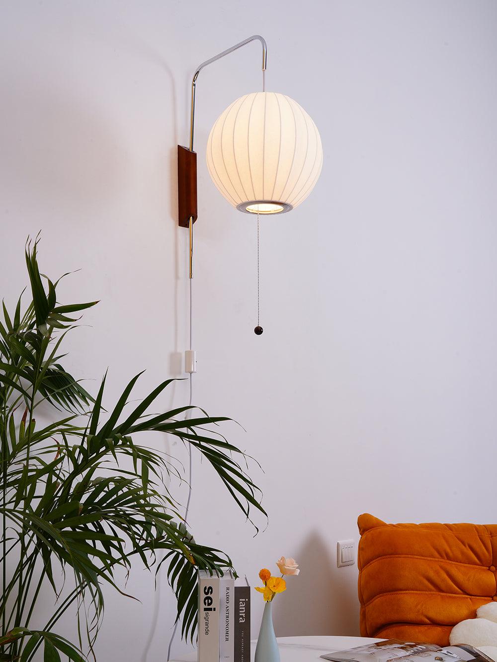 Norvane – nástěnná lampa z ořechového dřeva a kovu ve stylu poloviny století, E26 E27, vnitřní osvětlení