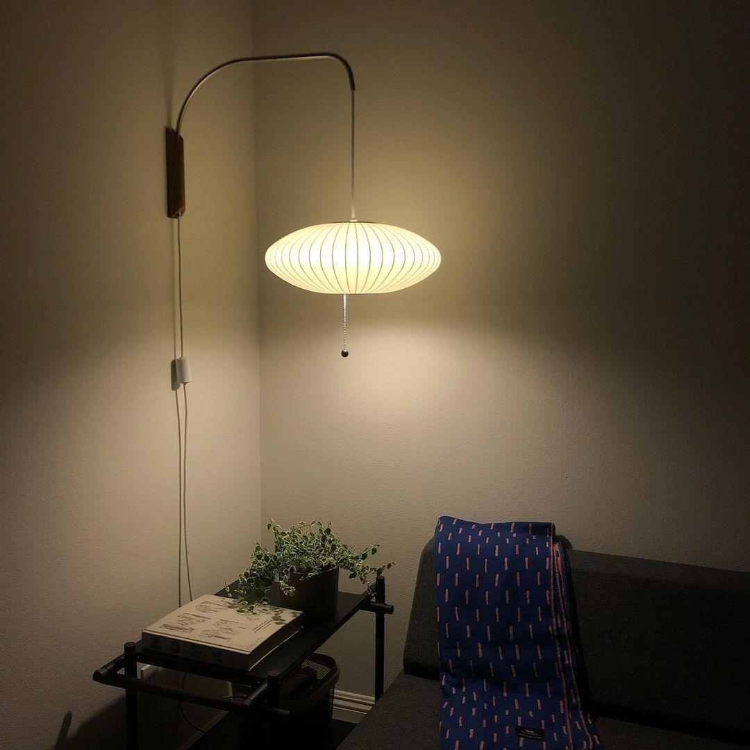 Norvane – nástěnná lampa z ořechového dřeva a kovu ve stylu poloviny století, E26 E27, vnitřní osvětlení