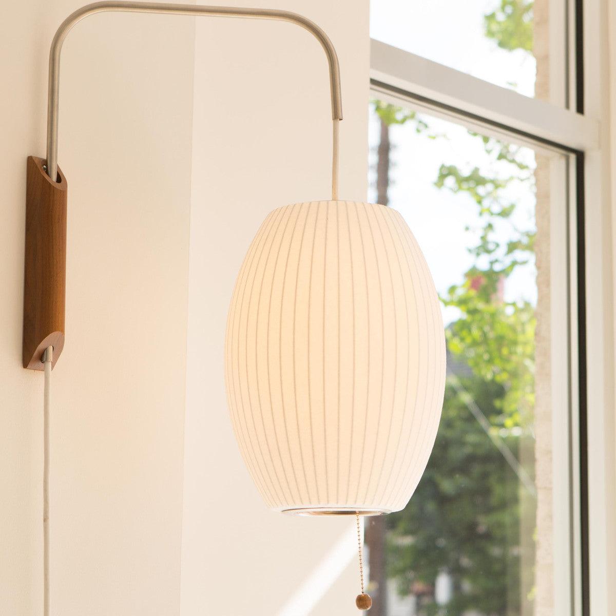 Norvane – nástěnná lampa z ořechového dřeva a kovu ve stylu poloviny století, E26 E27, vnitřní osvětlení