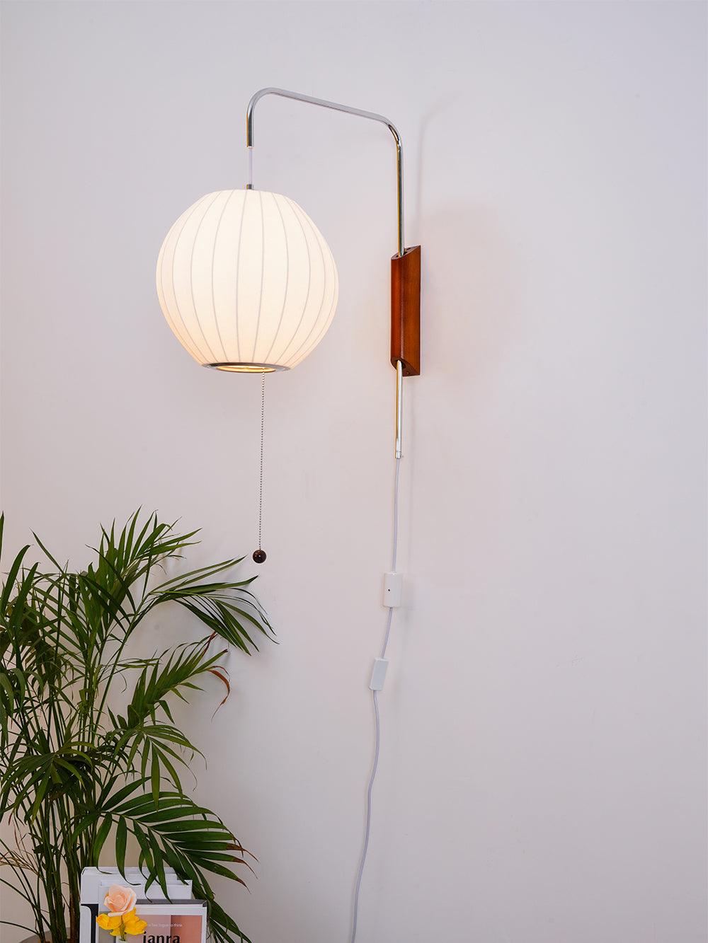 Norvane – nástěnná lampa z ořechového dřeva a kovu ve stylu poloviny století, E26 E27, vnitřní osvětlení