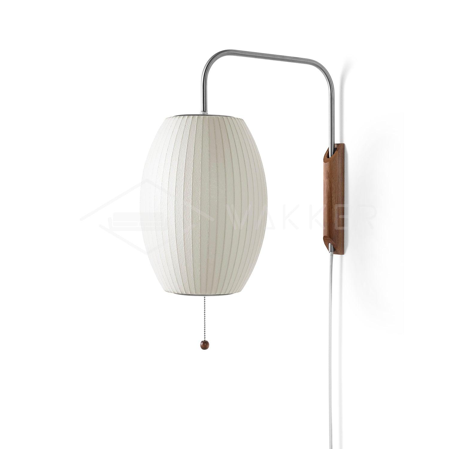 Norvane – nástěnná lampa z ořechového dřeva a kovu ve stylu poloviny století, E26 E27, vnitřní osvětlení