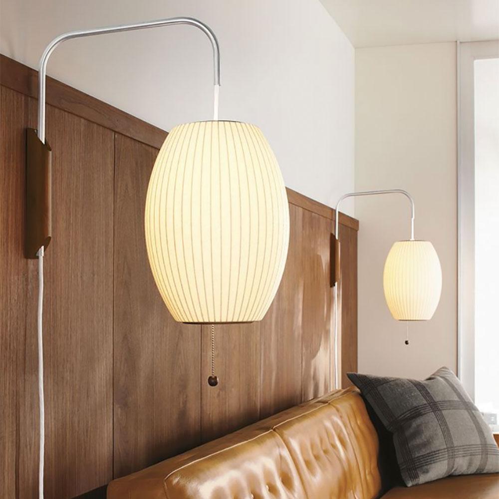 Norvane – nástěnná lampa z ořechového dřeva a kovu ve stylu poloviny století, E26 E27, vnitřní osvětlení