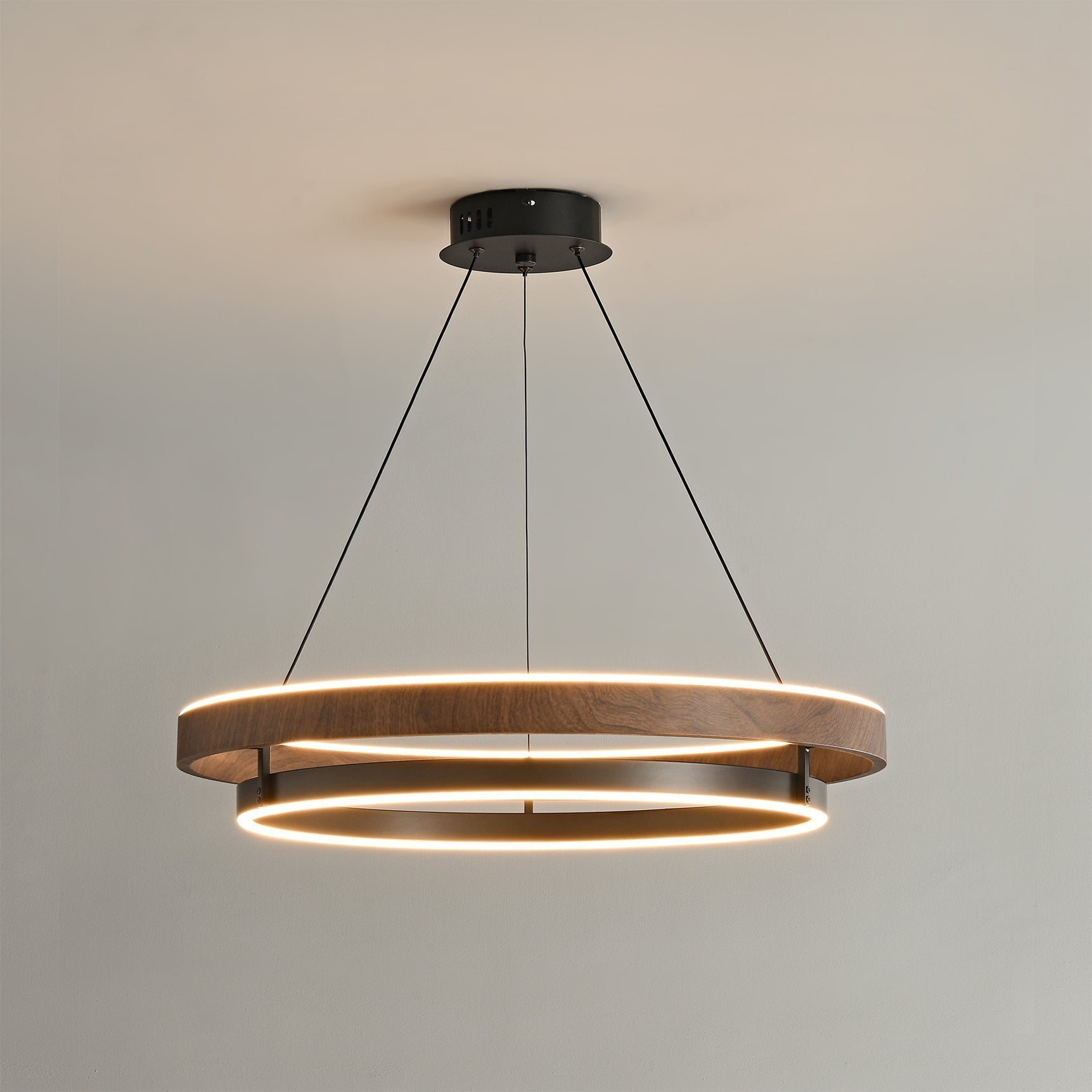 Nisora - Double Ring LED Glow Chandelier
