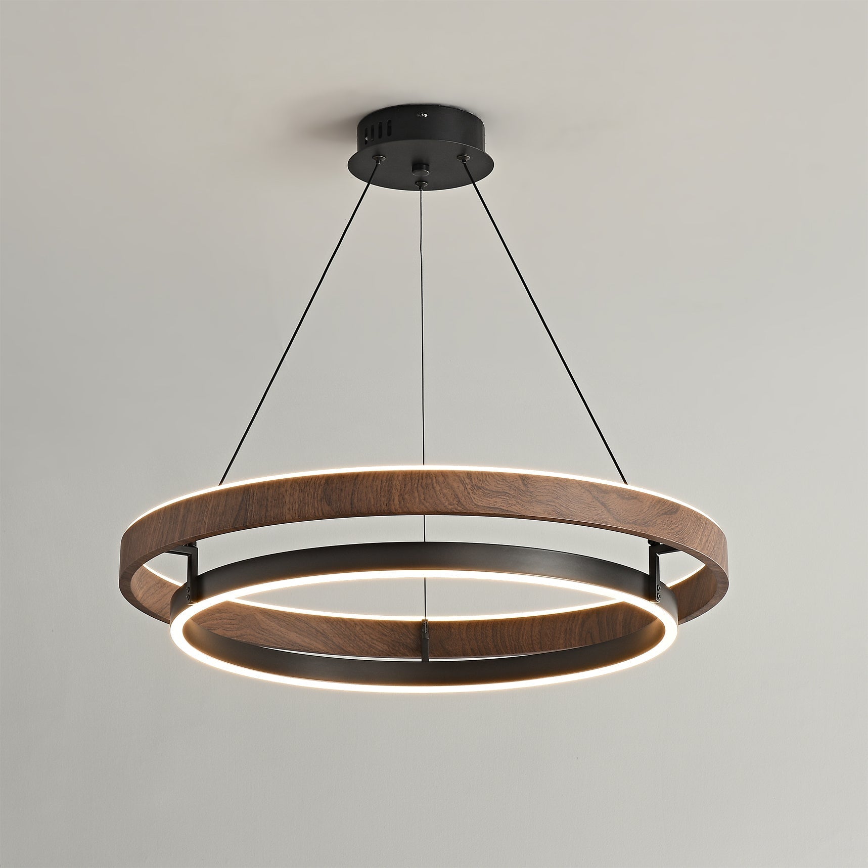 Nisora - Double Ring LED Glow Chandelier