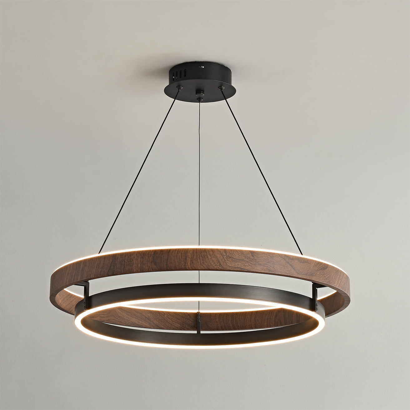 Nisora - Double Ring LED Glow Chandelier
