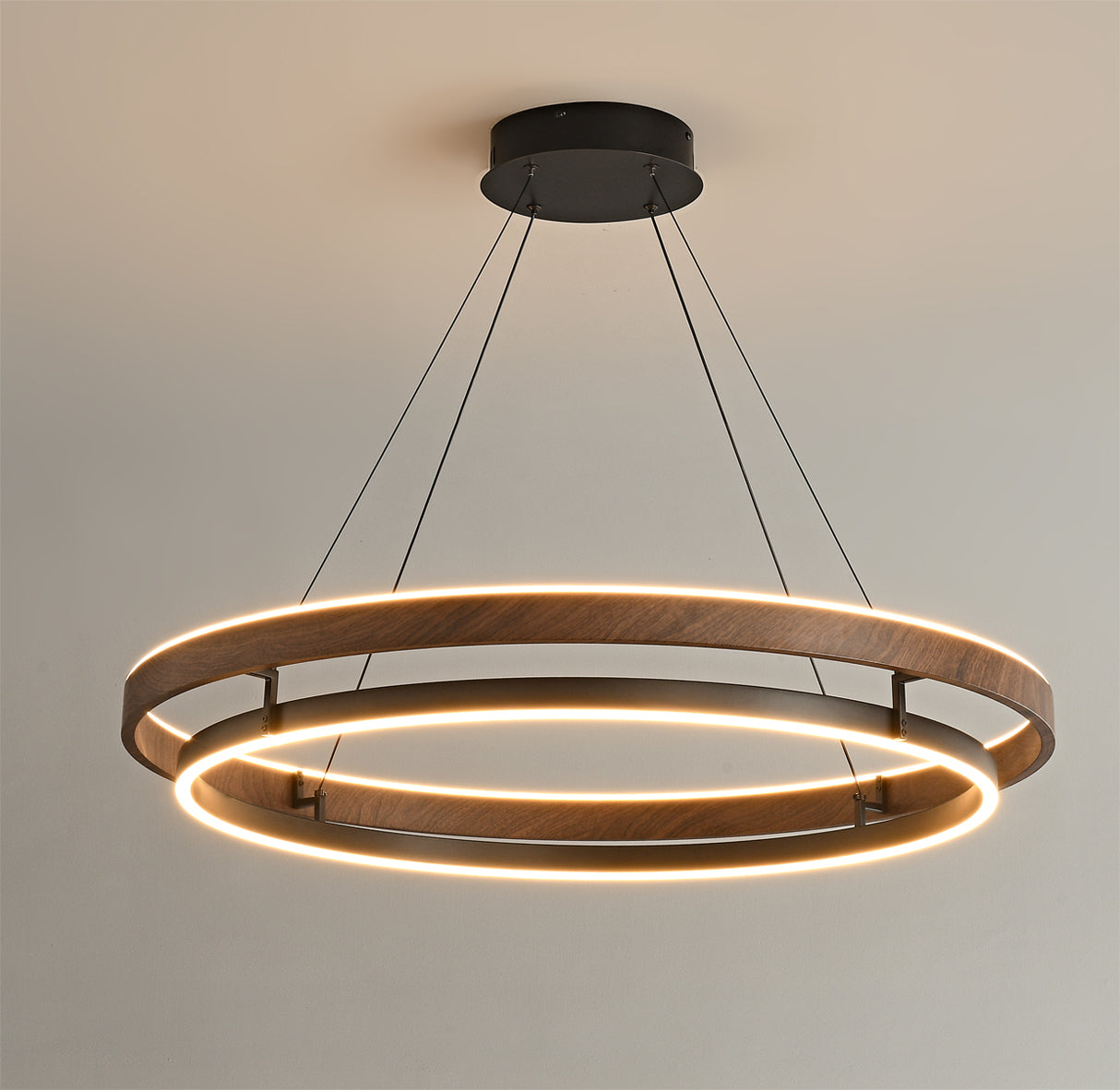 Nisora - Double Ring LED Glow Chandelier