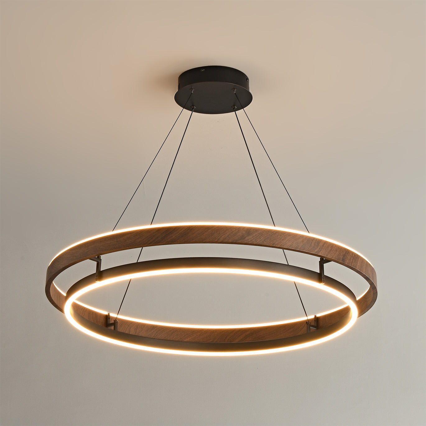 Nisora - Double Ring LED Glow Chandelier