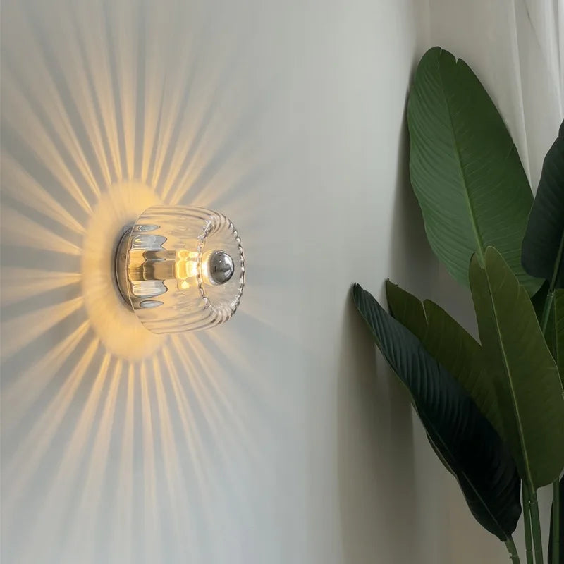 Beliora – Applique murale ronde en verre LED style Bauhaus nordique