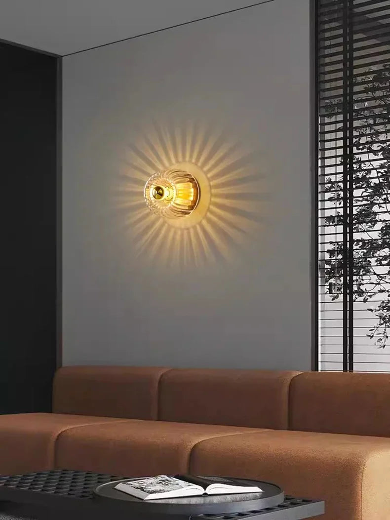 Beliora – Lampă de perete rotundă LED din sticlă în stil Bauhaus nordic