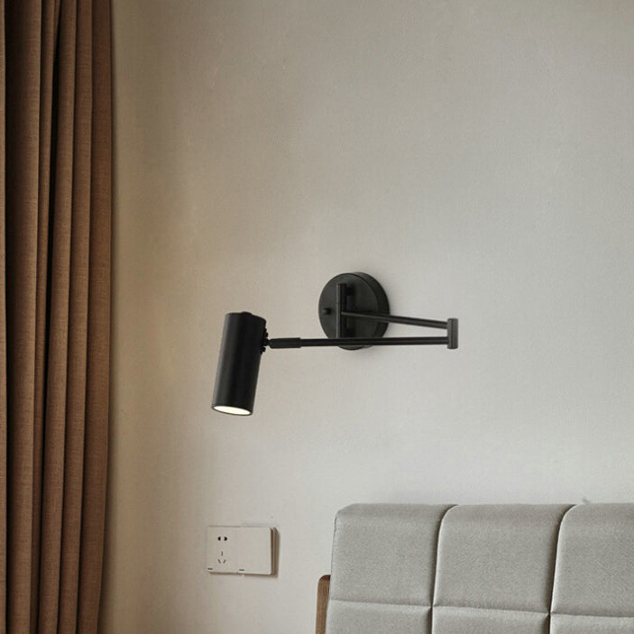 Lorvane – Nordic Brass Cylinder Swing Arm Wall Sconce Lamp 1 Light