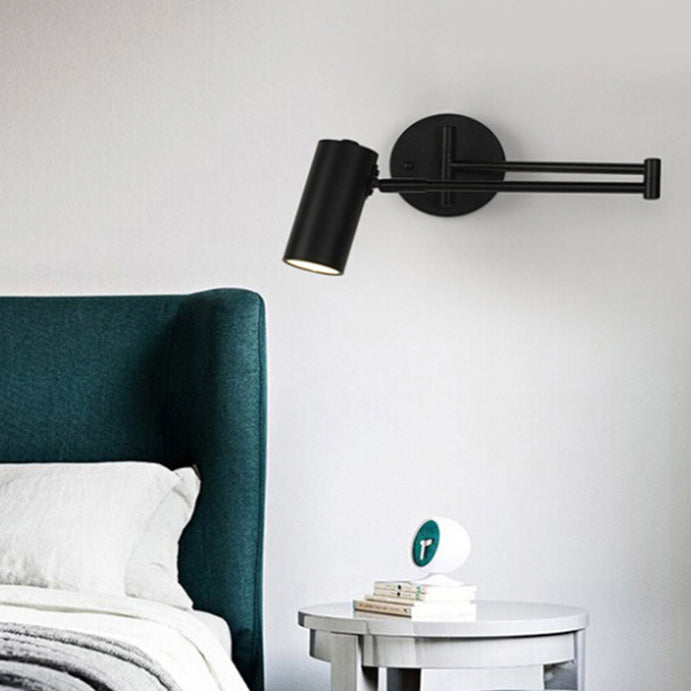 Lorvane – Nordic Brass Cylinder Swing Arm Wall Sconce Lamp 1 Light
