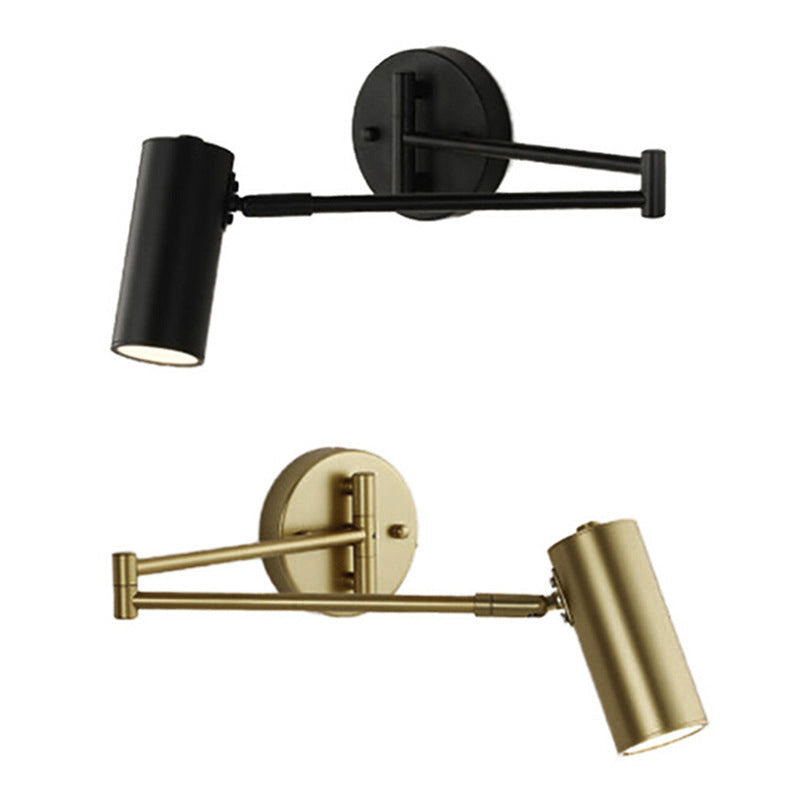 Lorvane – Nordic Brass Cylinder Swing Arm Wall Sconce Lamp 1 Light