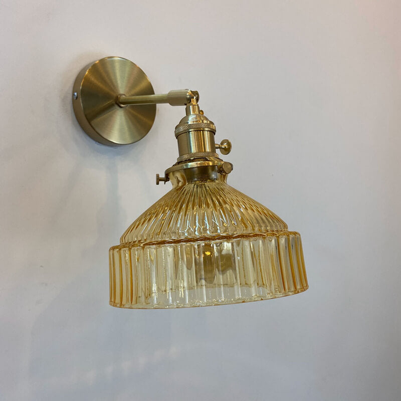 Velorn – Applique murale dôme en verre et laiton nordique 1 lumière