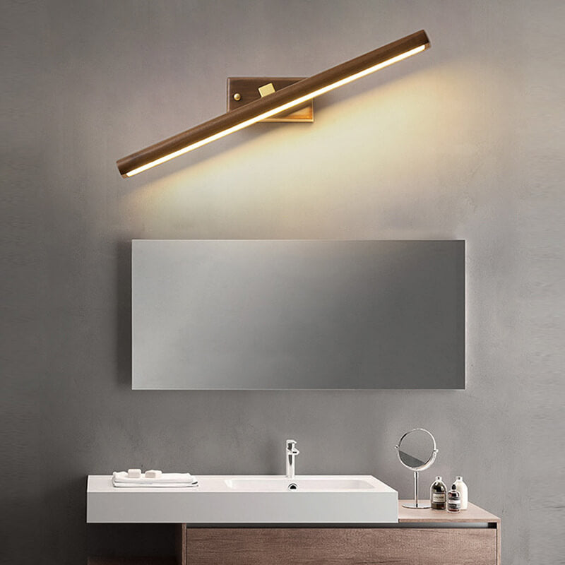 Walnora – severské LED nástěnné svítidlo ve tvaru válce z ořechového dřeva, 1 světlo