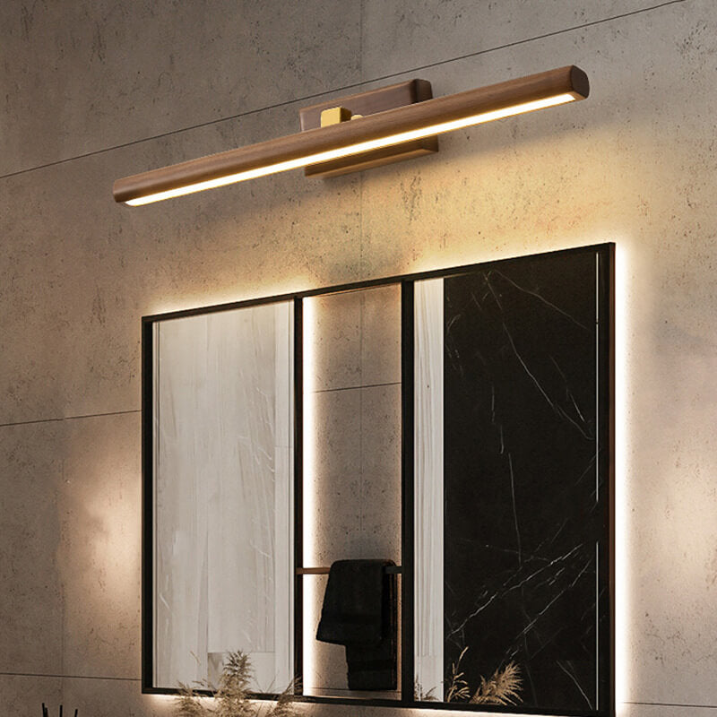 Walnora – severské LED nástěnné svítidlo ve tvaru válce z ořechového dřeva, 1 světlo