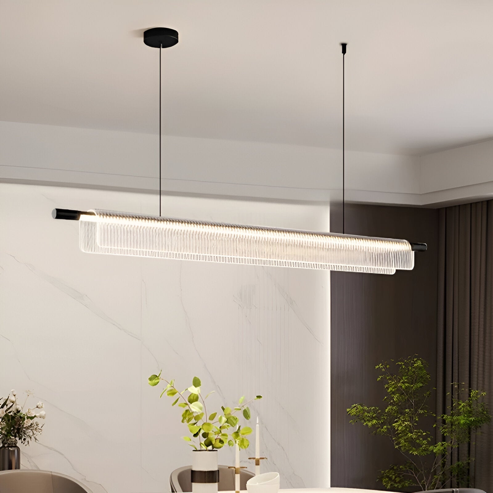 Varnel – Nordic Acrylic Linear Iron Strip Pendant Light